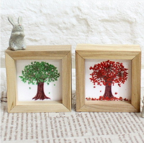 누름꽃 나무 액자 5인용